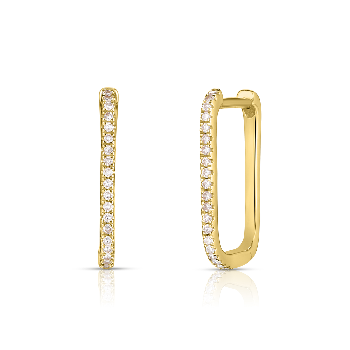 PENELOPE - The Diamond Rectangle Hoop Earrings