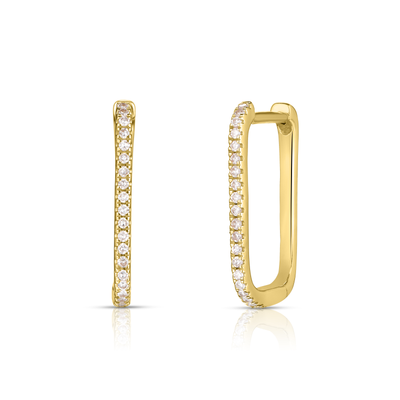 Penelope - The Diamond Rectangle Hoop Earrings