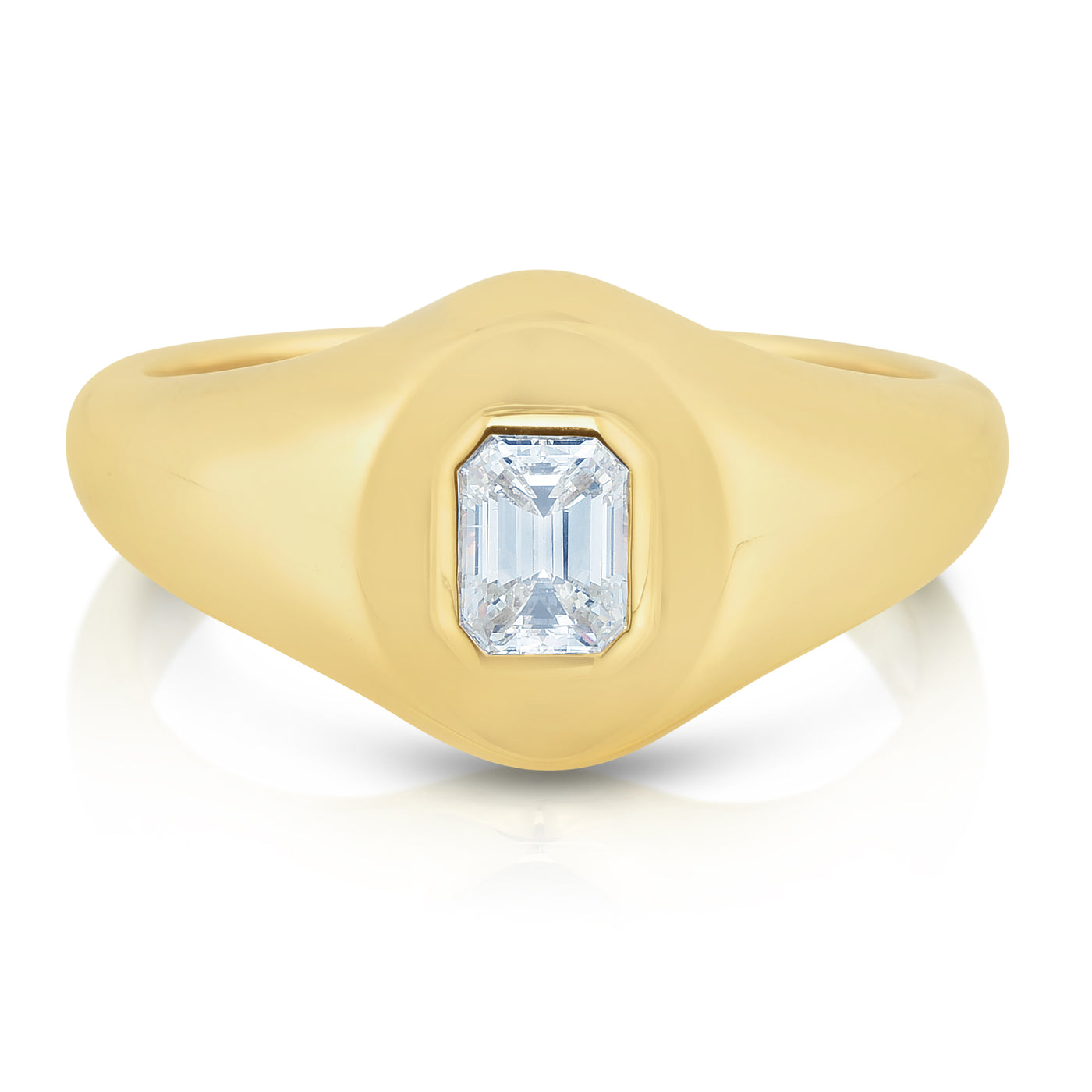 EMINA - The Emerald Cut Diamond Signet Ring