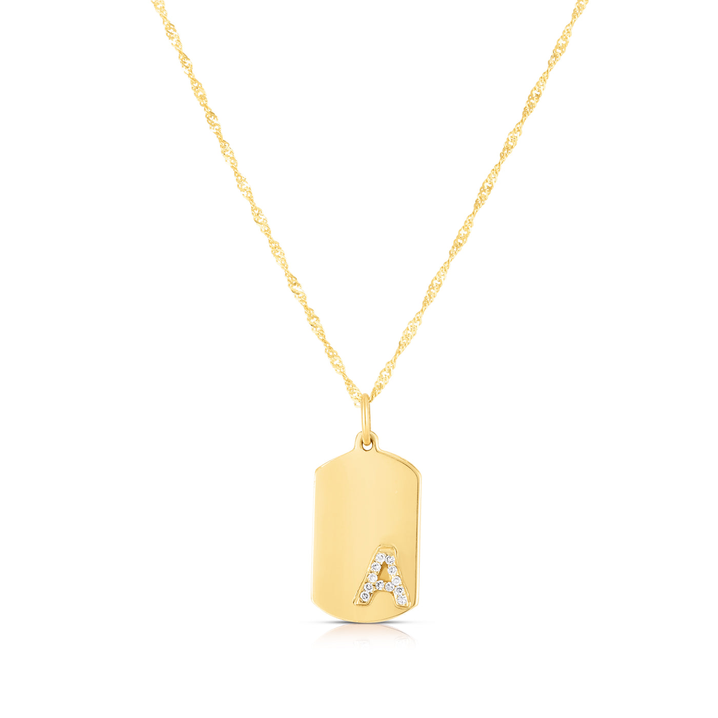 ARIANA The Diamond Initial Dog Tag – Ardua NYC